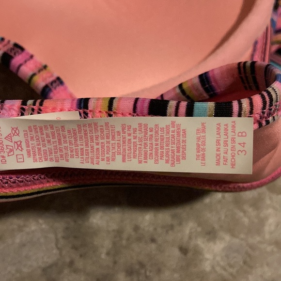 ⭐️Victoria’s secret pink, gold, blue striped swim top 34B⭐️ - Picture 4 of 5